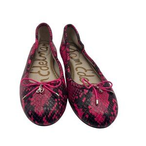 Sam Edelman Pink Felicia Leather Snake Print Flats size 6.5